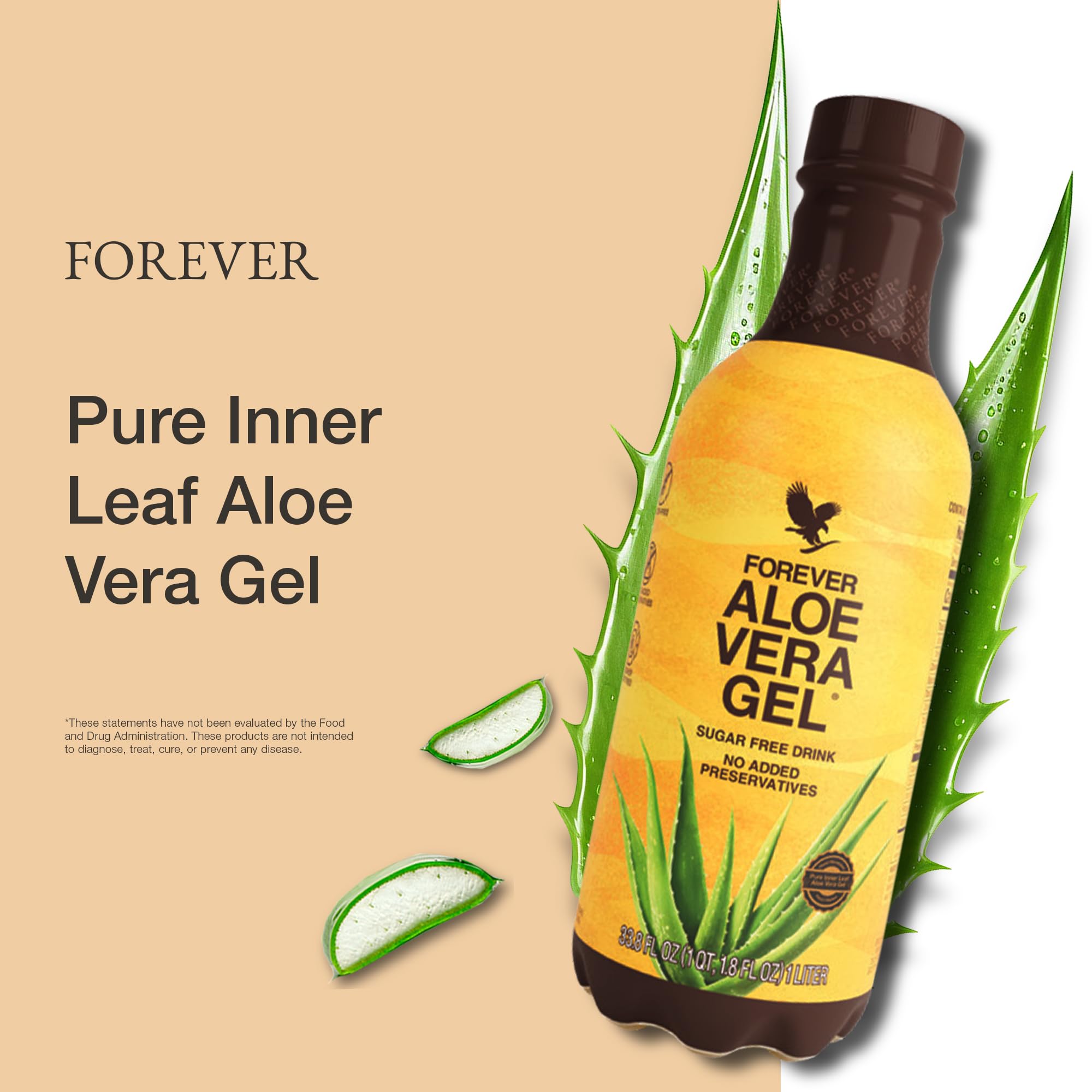 Forever Living Aloe Vera Gel - 99.7% Pure Inner Leaf Juice, Preservative-Free, 33.8 fl oz | Hydrating Skin Care, Sunburn Relief & Hair Treatment for Men & Women