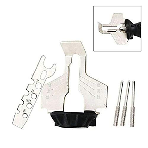 Professional Chainsaw Sharpening Kit - Grinding Tool & Power Drill Hand Sharpener for Garden & Woodworking - ALI88 (Silver) - Perfect for Chainsaw Maintenance, DIY Projects & Outdoor Landscaping