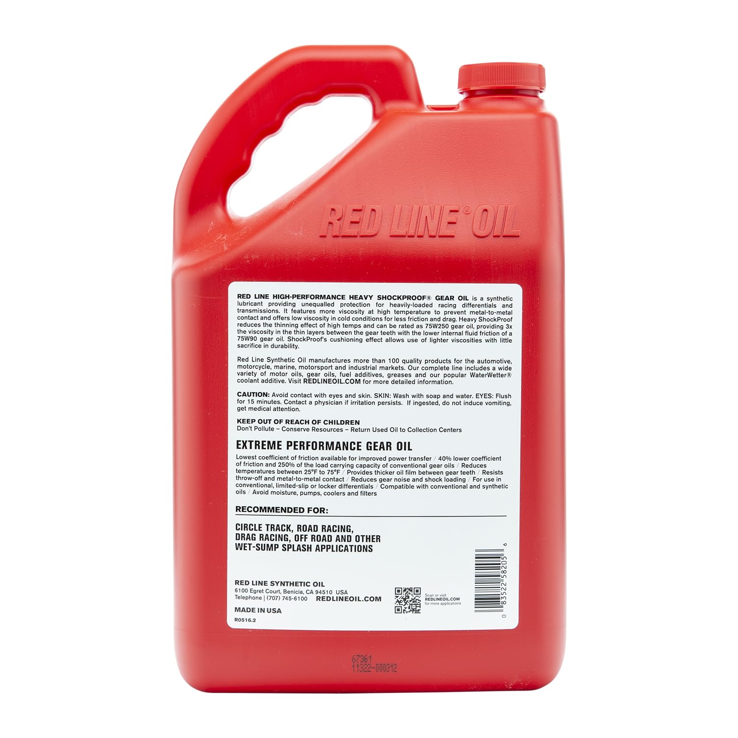 Red Line 58205 Heavy Duty Shockproof Gear Oil - 1 Gallon for High-Performance Vehicles, Racing & Off-Road Use