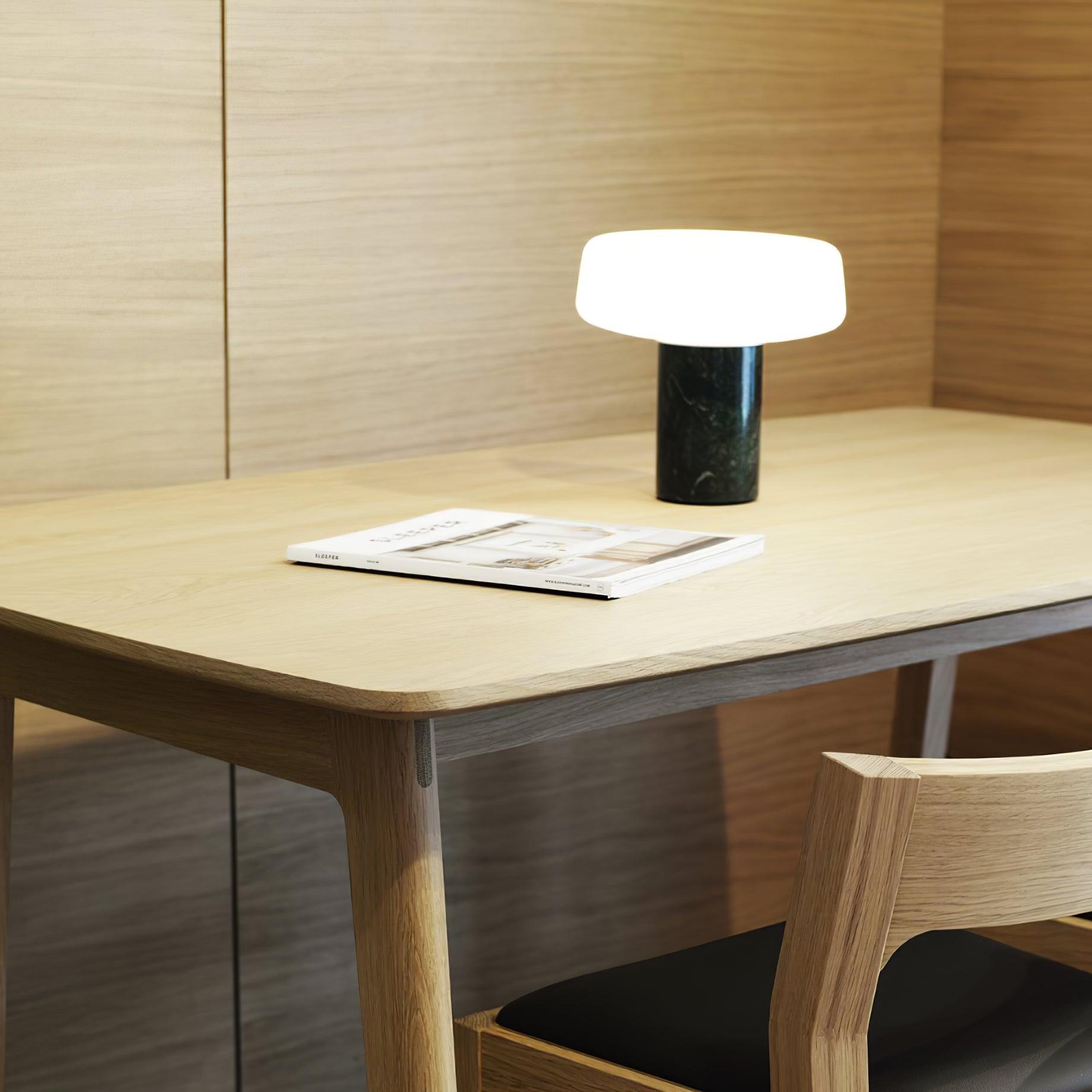 Modern Solid Wood Table Lamp - Warm White LED Light for Living Room, Bedroom, or Office Desk - Perfect for Reading, Working, and Creating Cozy Ambiance