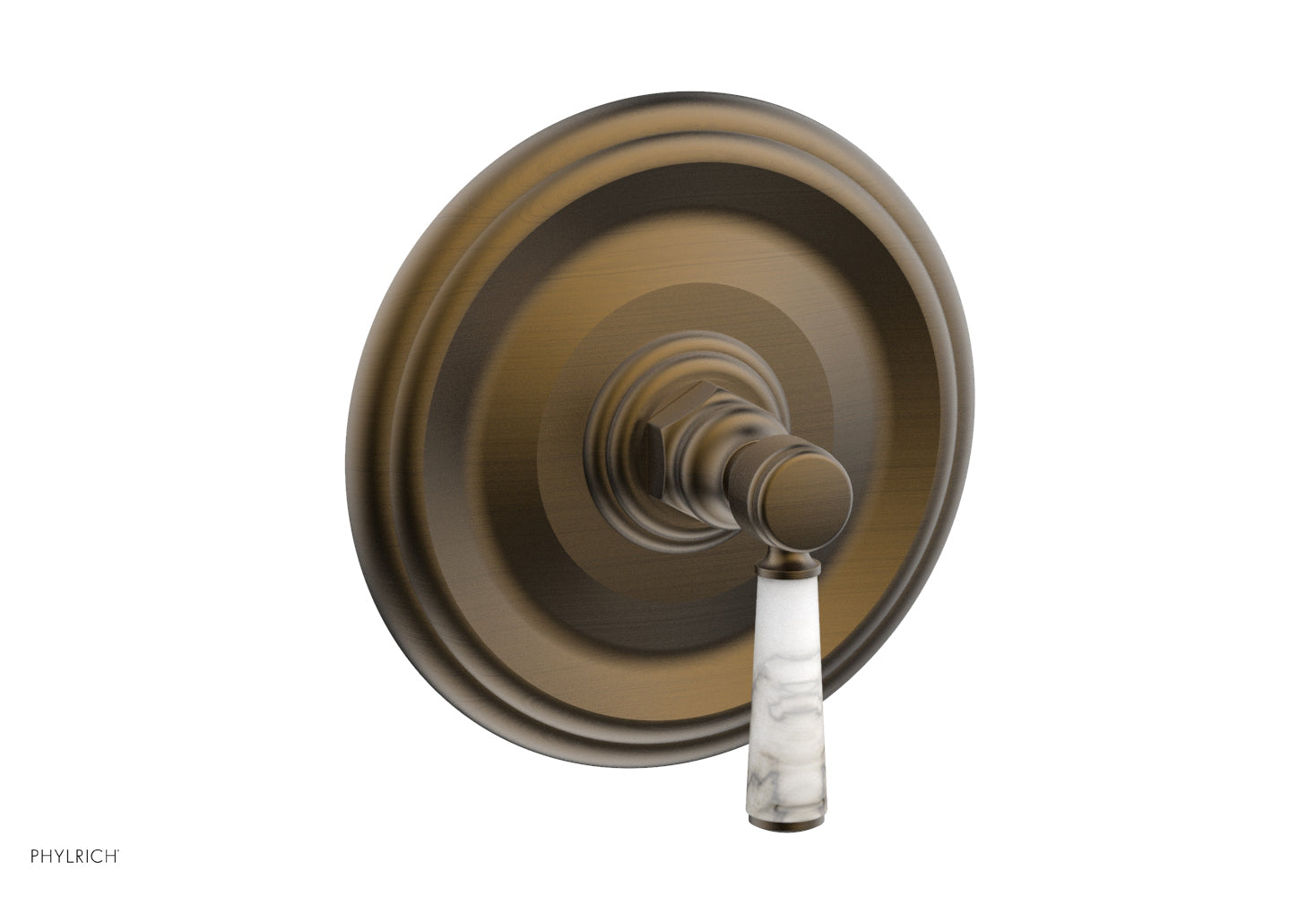 HEX TRADITIONAL Shower Trim Kit with Marble Lever Handle - 4 156 - Perfect for Bathroom Renovation and Modern Home Decor