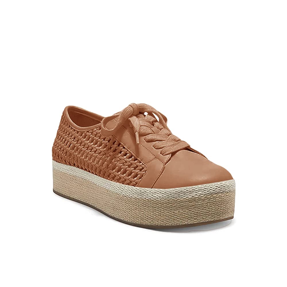 Coziavenue Women's Comfortable Round Toe Lace-Up Sneakers - Breathable Hollow-Out Platform Casual Walking Shoes for Women | Perfect for Daily Wear, Workout, and Outdoor Activities