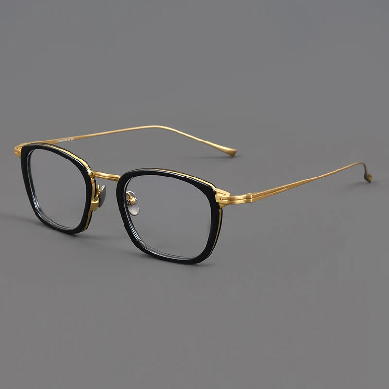 Stylish Aimee Unisex Full Rim Big Square Titanium Acetate Eyeglasses 94224 - Trendy Lightweight Frames for Work, Reading & Fashion