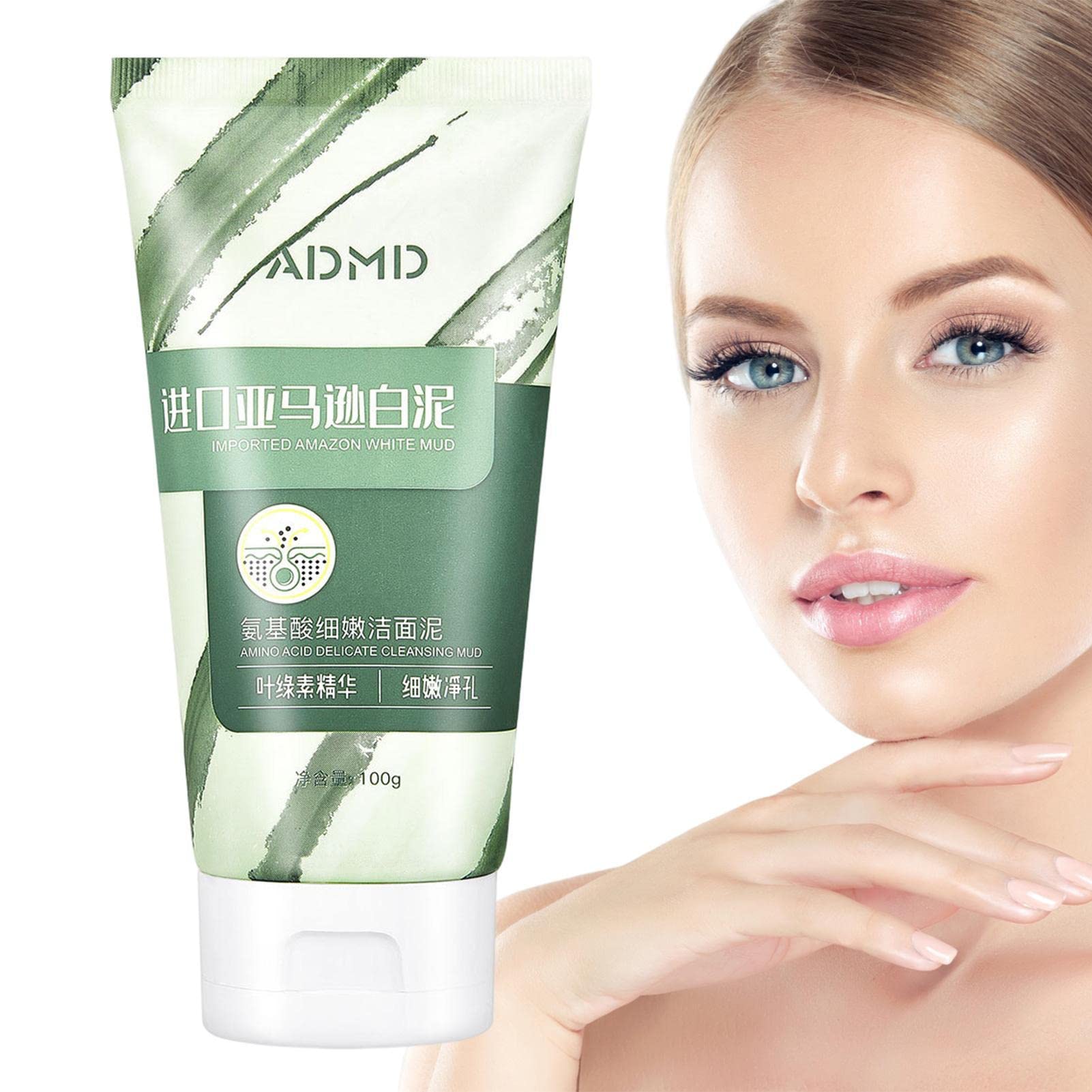 **Amino Acid Foaming Facial Cleanser - 100g Gentle Daily Face Wash for Sensitive, Normal & Oily Skin | Deep Cleansing & Moisturizing Mud Cleanser | Perfect for Morning & Night Skincare Routine**