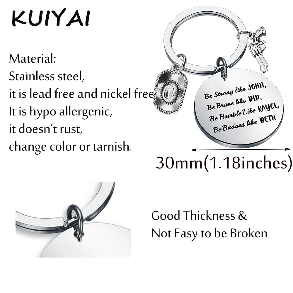 KUIYAI Yellowstone TV Show Keychain - John Dutton Rip Kayce Beth Inspired Cowboy Ranch Gift for Fans - Perfect for Movie Lovers, Western Decor & Fan Collections