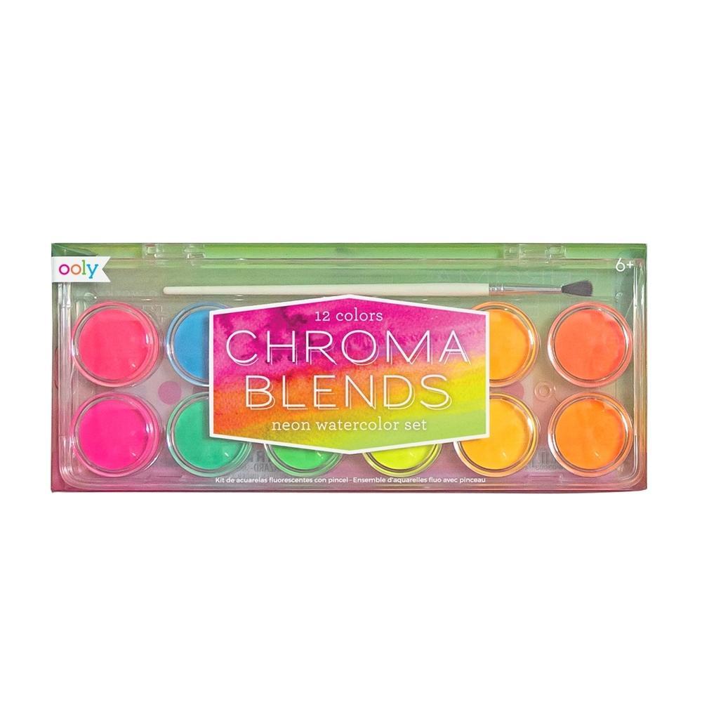 Chroma Blends Watercolor Paint Set - 13 Vibrant Neon Colors for Artists & Beginners | Perfect for Canvas Painting, DIY Crafts & Scrapbooking