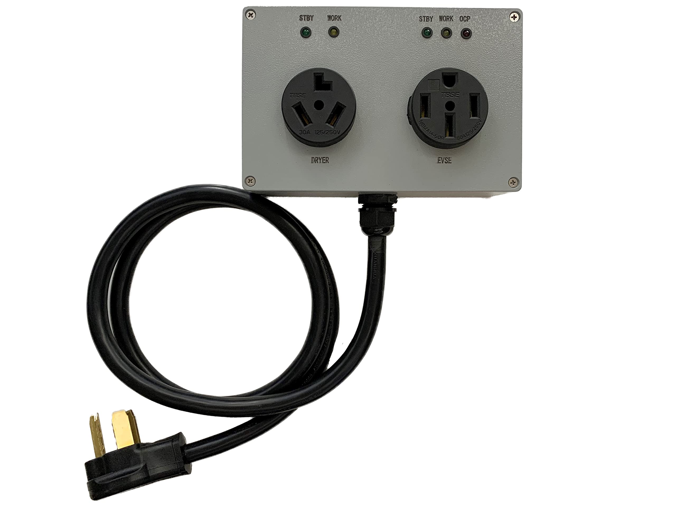 NEMA 14-30 Plug Splitter for Dryer and EV Charger - 240V 30A Y Adapter for Laundry Room & Electric Vehicle Charging