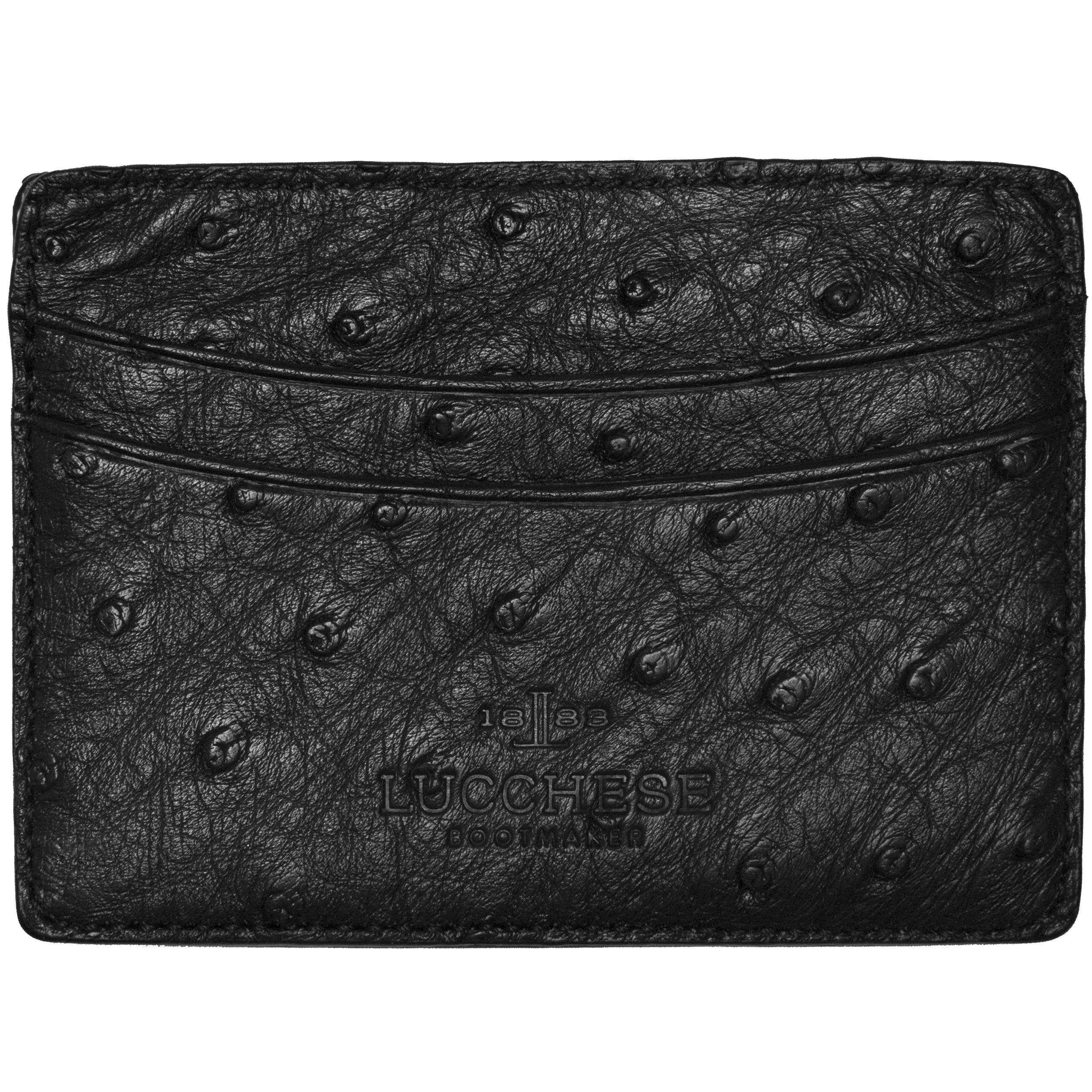 Premium Ostrich Leather Credit Card Holder Wallet - Slim RFID Blocking Card Case for Men & Women - Perfect for Business, Travel & Everyday Use