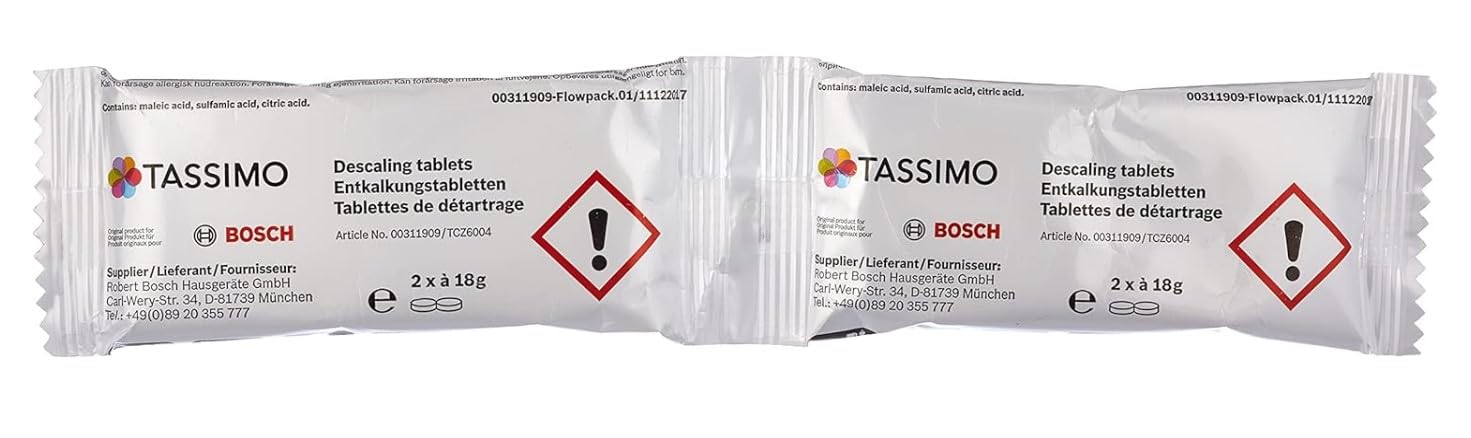 Bosch Tassimo Coffee Machine & Espresso Maker Descaling Tablets - 6 Pack | Fast Cleaning & Maintenance for Tassimo Brewers | Perfect for Home & Office Use