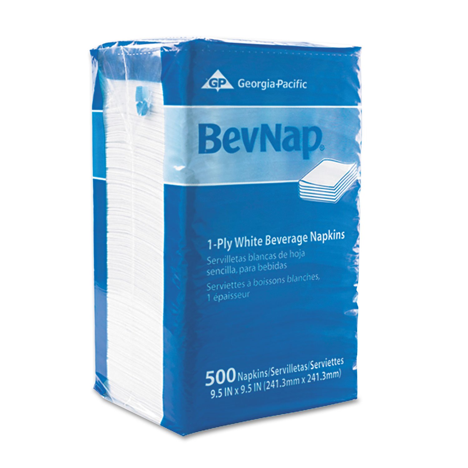 Georgia Pacific 96019 White Beverage Napkins - 9.5
