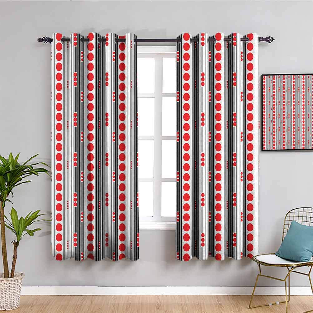 Modern Black & White Striped Circle Lattice Closet Curtain - 72