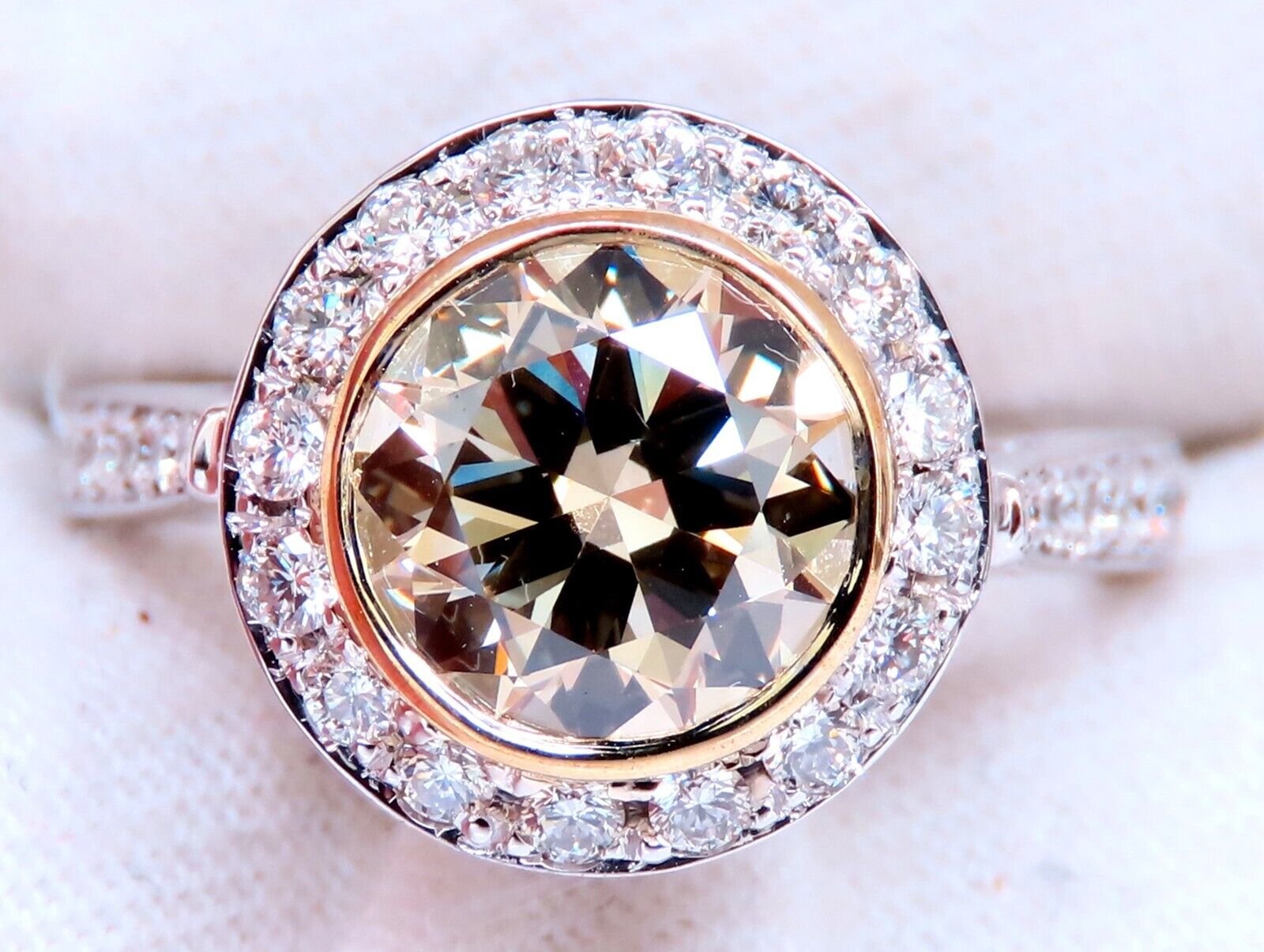 GIA Certified 2.20ct Fancy Light Brown Yellow Diamond Ring in 14K Gold - Elegant Engagement & Wedding Jewelry for Women