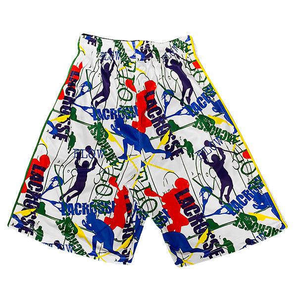 Boys' Red White & Blue Flow Lax Attack Shorts - Lightweight Lacrosse Training Shorts for Youth Sports & Outdoor Activities