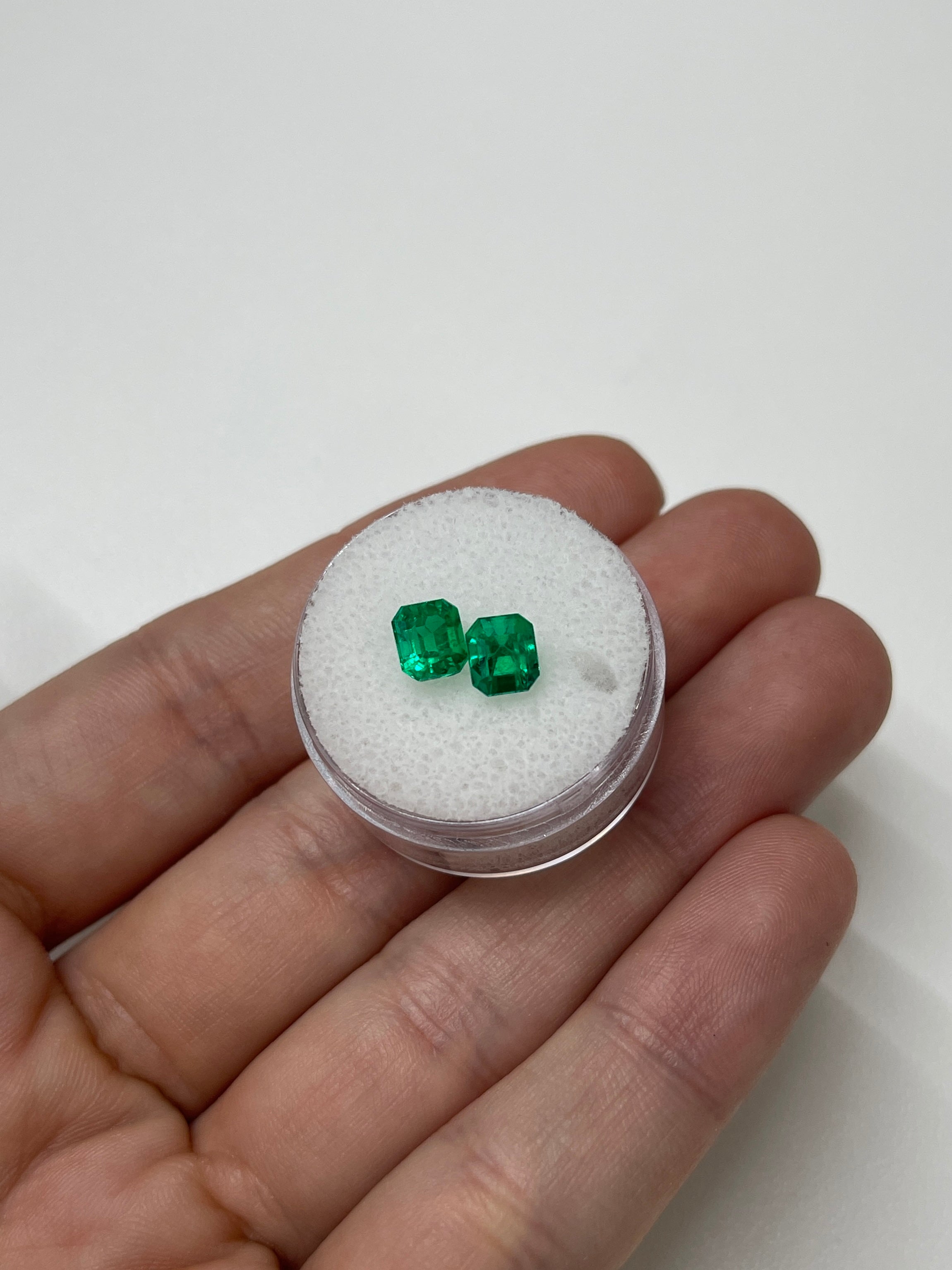 2.01 Carat (tcw) AAA+ Muzo Green Colombian Loose Emeralds - 6x5.3mm Emerald Cut Gemstones for Jewelry Making & Engagement Rings