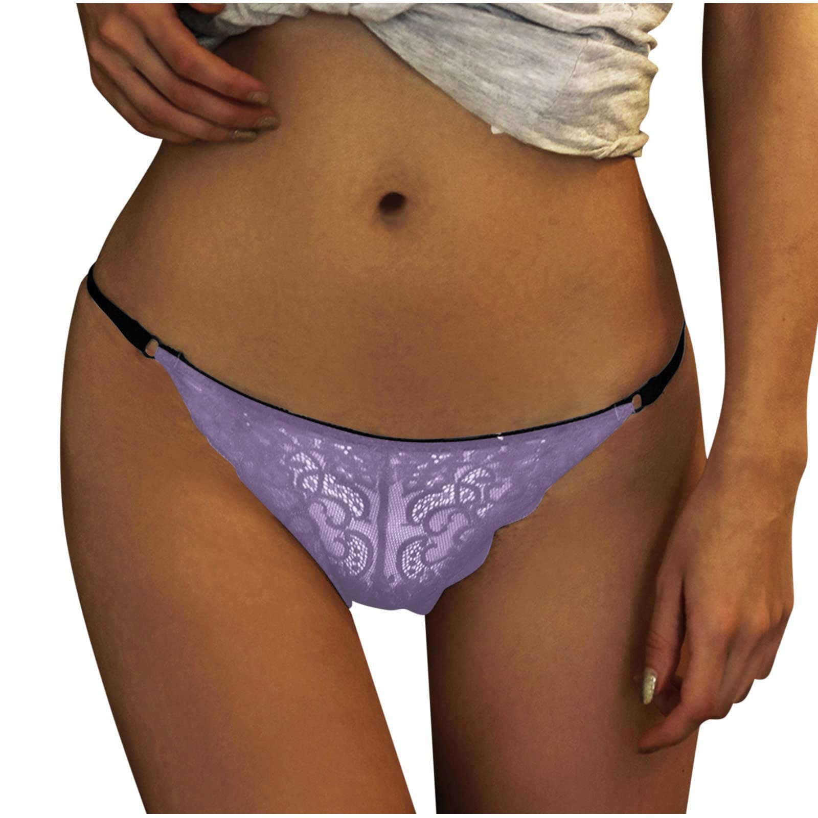 GATXVG Women's Sexy Lace Thong Lingerie - Sheer See-Through Underwear Low Waist Comfortable Hipster Panties for Women S-XXL | Perfect for Valentine's Day, Honeymoon & Romantic Nights
