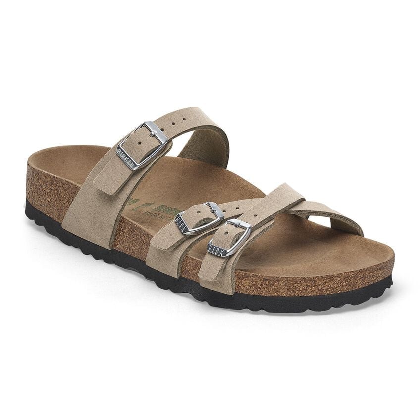 Birkenstock Franca Vegan Sandals in Gray Taupe - Comfortable Vegan Leather Slides for Women | Perfect for Beach, Vacation & Summer Outfits