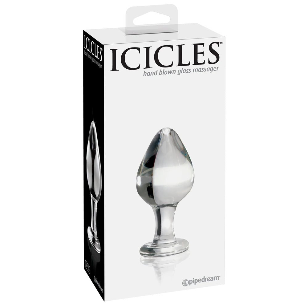 Icicles No. 25 Full Glass Anal Plug - Premium Crystal Clear Glass Butt Plug for Adults, Smooth Surface for Comfortable Wear - Perfect for Sensual Play, Couples Intimacy & Solo Exploration