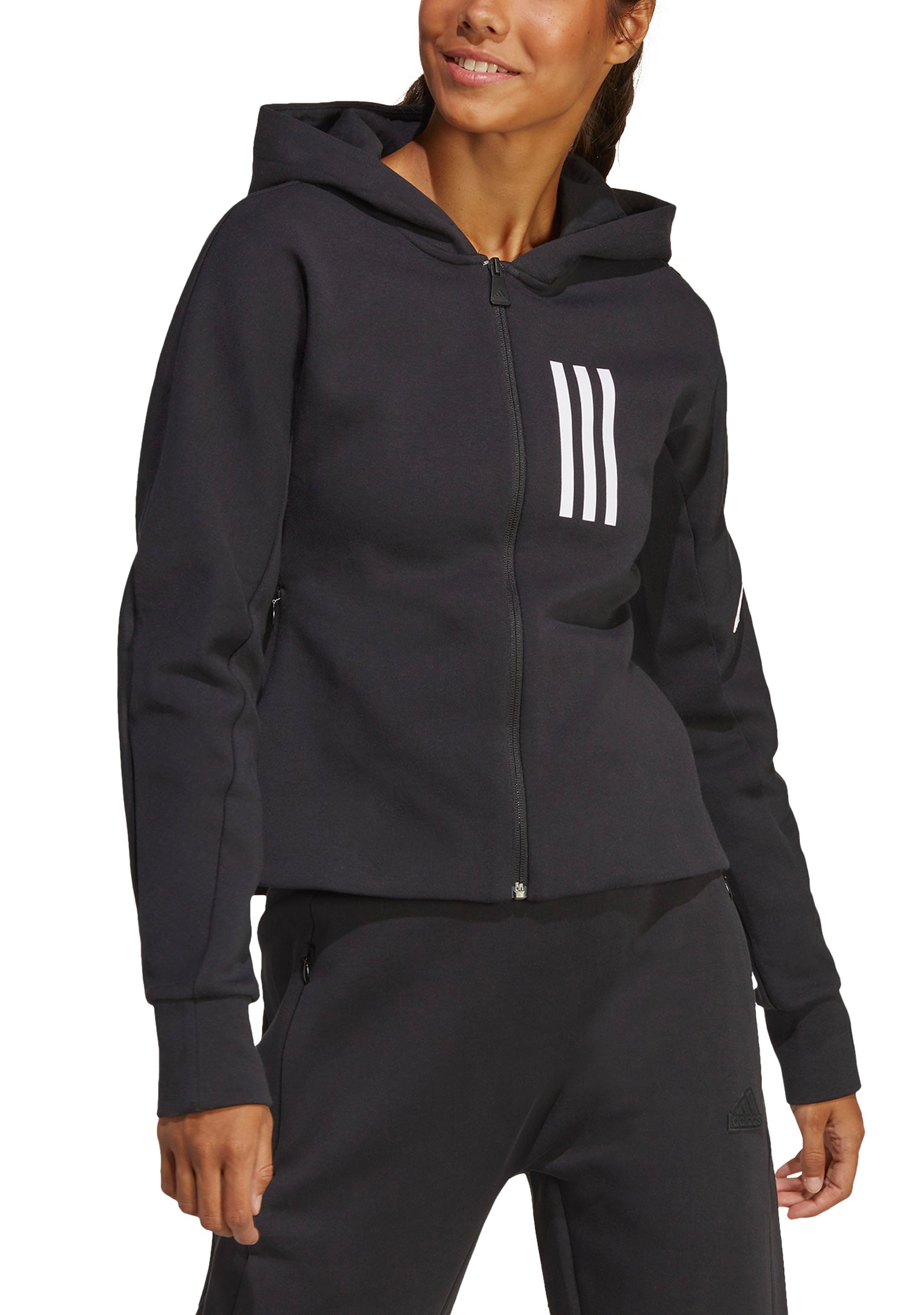 Adidas Women's Mission Victory Slim Fit Full Zip Hoodie - Lightweight Athletic Jacket for Running, Gym & Casual Wear