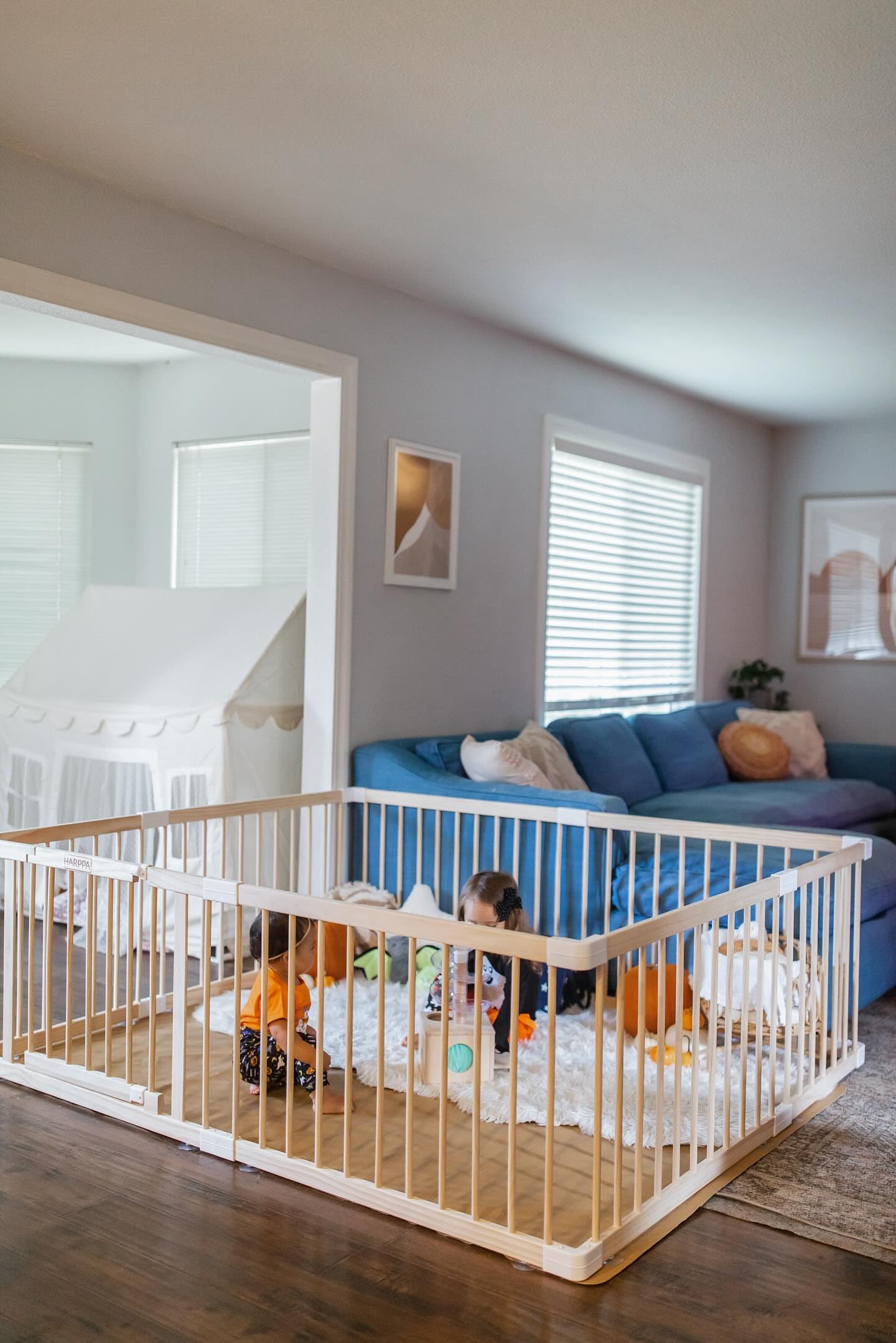 HARPPA Baby Safety Gate & Playpen - 60x71.5x24 Inches Toddler Play Yard Fence for Indoor/Outdoor Use - Perfect for Living Room, Stairs, Doorways & Play Areas