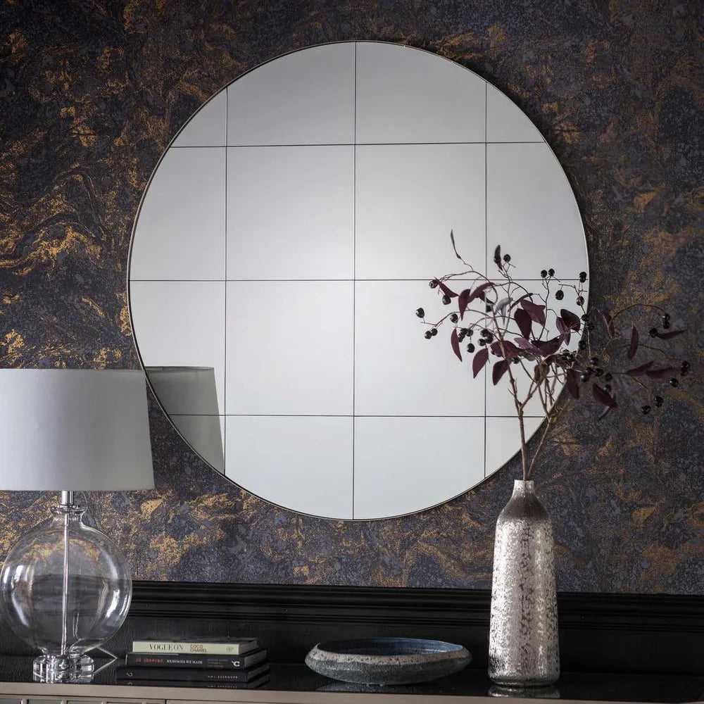 Round Wall Mirror - Silver Framed Decorative Mirror for Living Room, Bedroom, Bathroom & Entryway | Modern & Elegant Home Decor