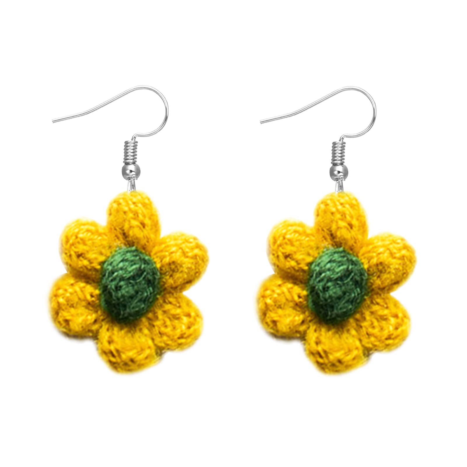 3D Sunflower Earrings for Women - Yellow Enamel Daisy Drop Dangle Earrings | Summer Statement Jewelry Gift for Her | Perfect for Weddings, Beach Vacations & Boho Fashion
