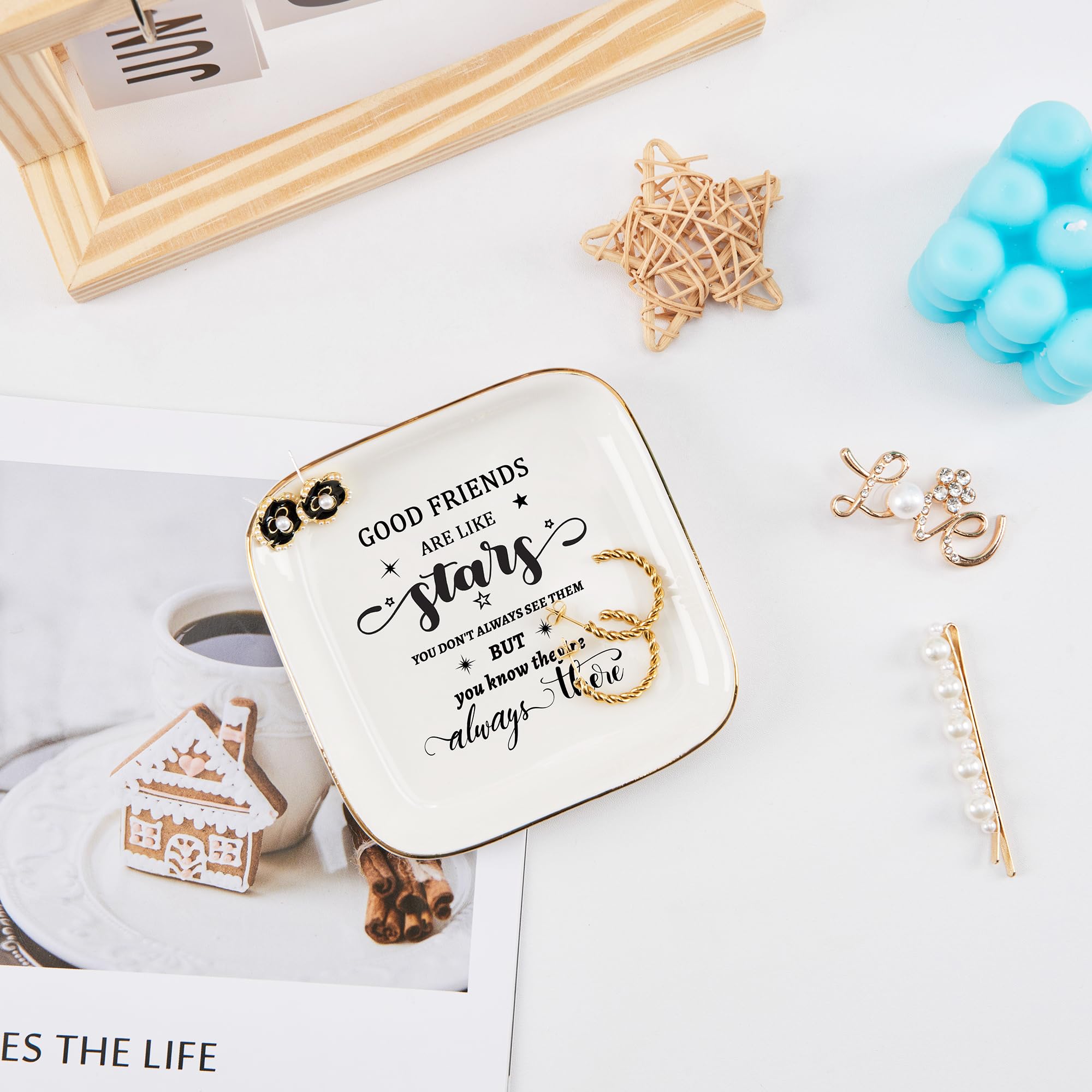 Best Friend Gifts for Women - Elegant Jewelry Tray & Trinket Dish | Unique Friendship Gifts for Birthday, Christmas, Valentine's Day & Mother's Day | Perfect for Jewelry Organization, Vanity Decor & Thoughtful Present Giving