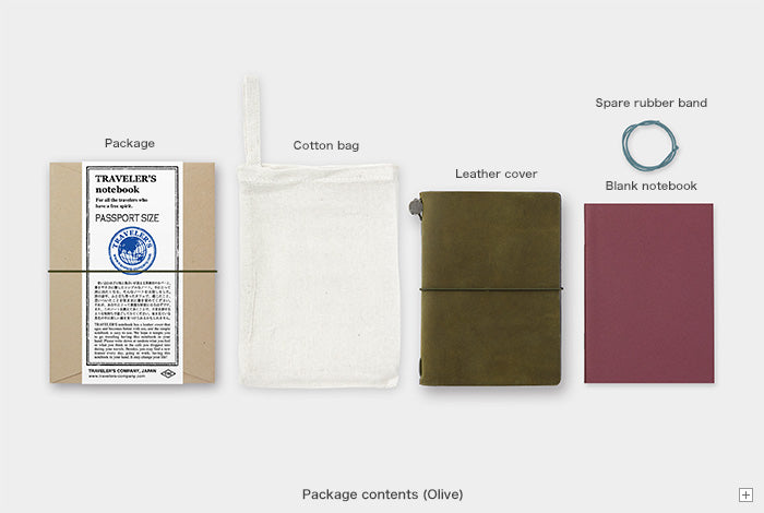 TRAVELER'S COMPANY TRAVELER'S Notebook Starter Kit - Passport Size Olive | Premium Leather Travel Journal for Writing, Sketching & Adventure Planning | Perfect Gift for Travelers & Journal Enthusiasts