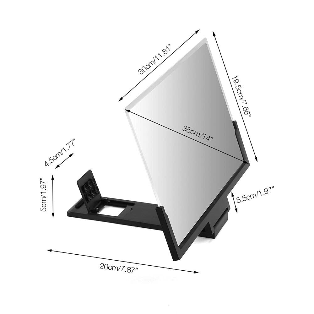 14 Inch 3D Screen Magnifier for Phones - HD Foldable Stand with Eye Protection | Perfect for Watching Videos, Gaming, and Reading on Mobile Devices