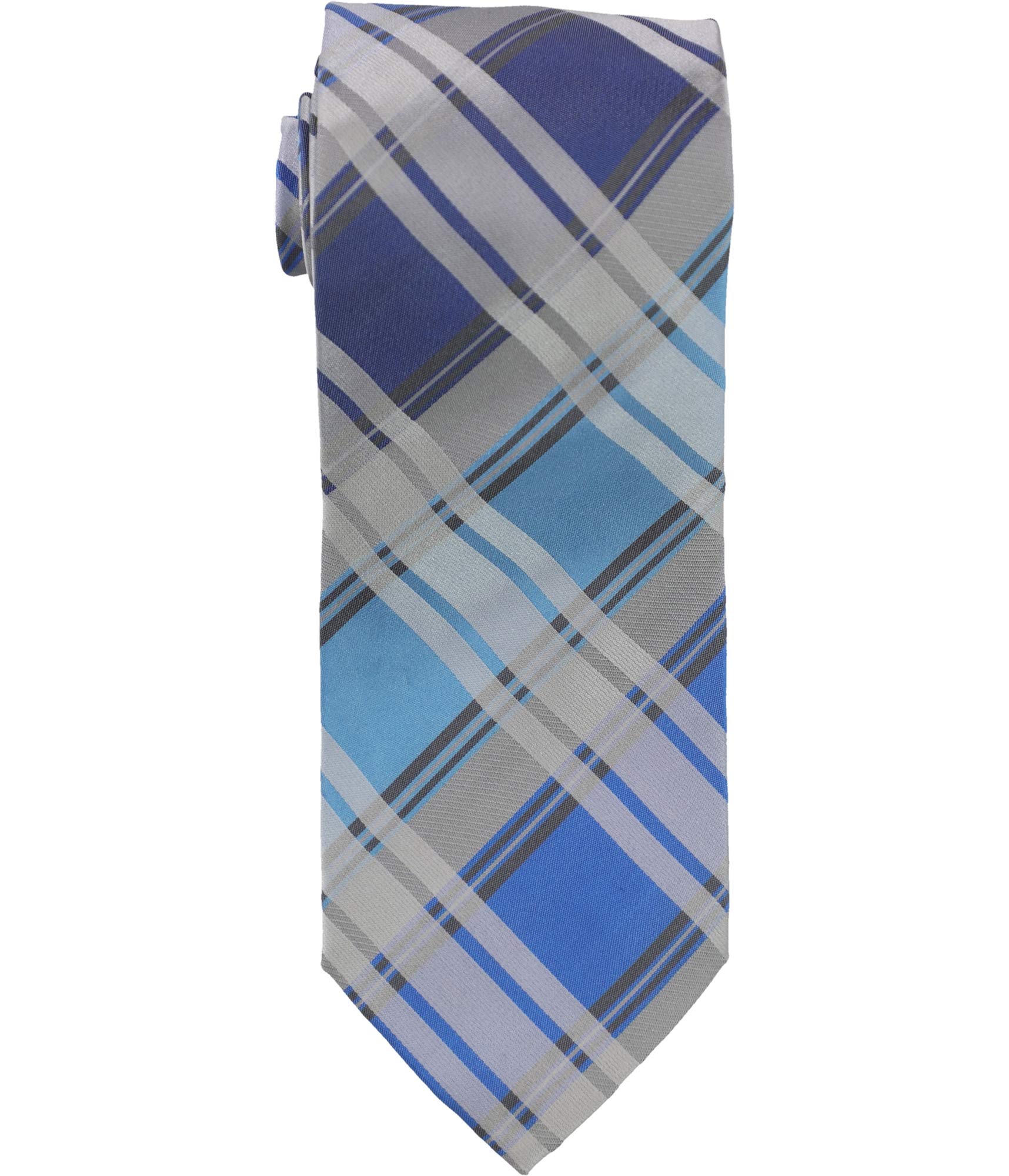 Alfani Men's Blue Plaid Self-Tie Necktie - Classic Slim Fit Formal Tie for Business, Weddings & Special Occasions