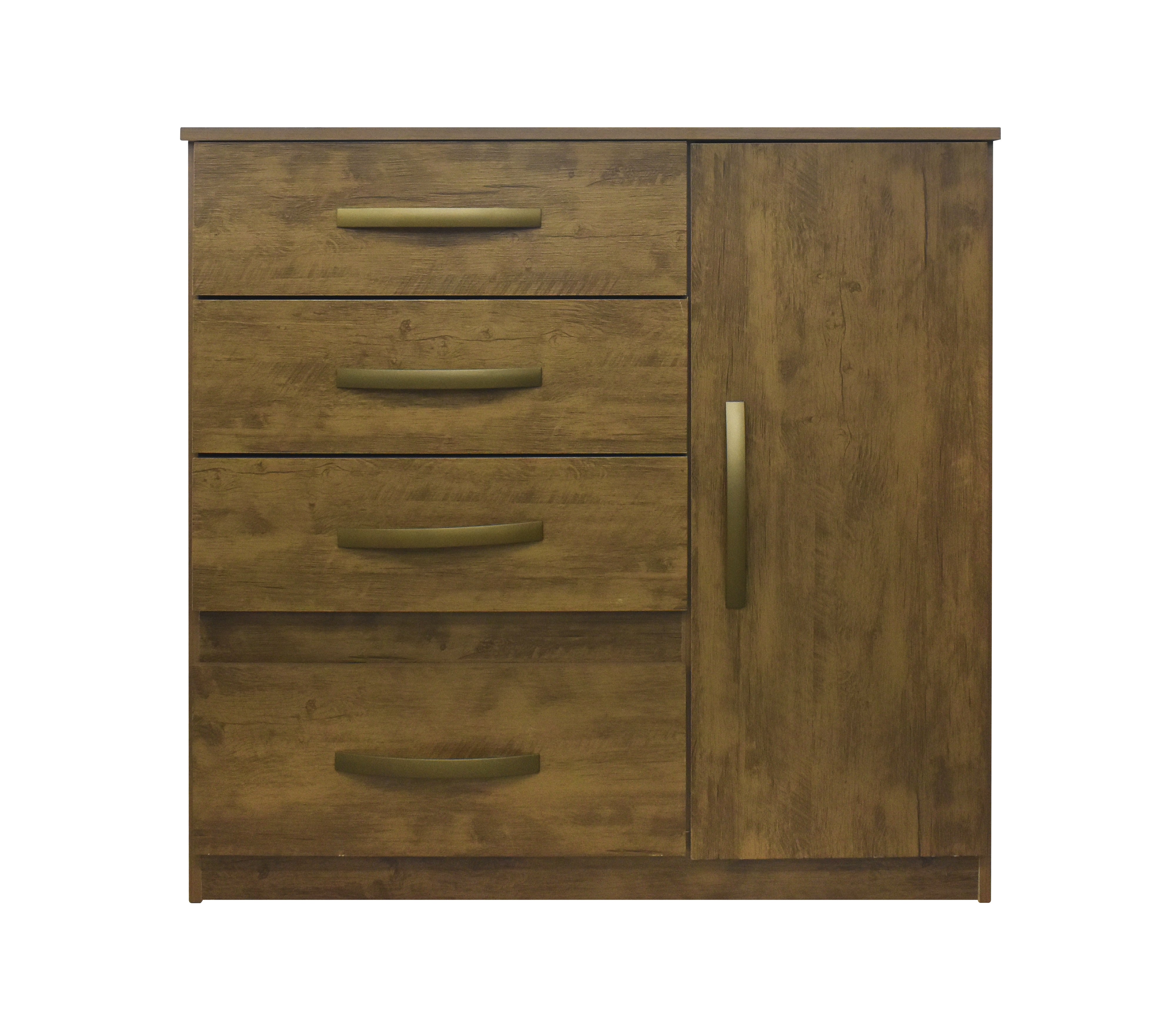 Gavetero 707381.4 Venus 4-Drawer Chest in Walnut/Hazel Finish - Perfect for Bedroom, Living Room, or Office Storage Organization
