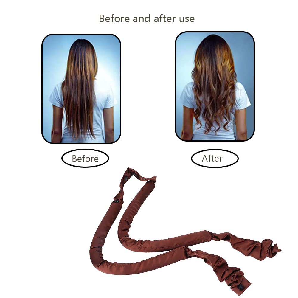 Heatless Hair Curlers for Soft Waves - No Heat Hair Rollers with Button Clips for Overnight Styling (Perfect for Home, Bathroom & Travel)