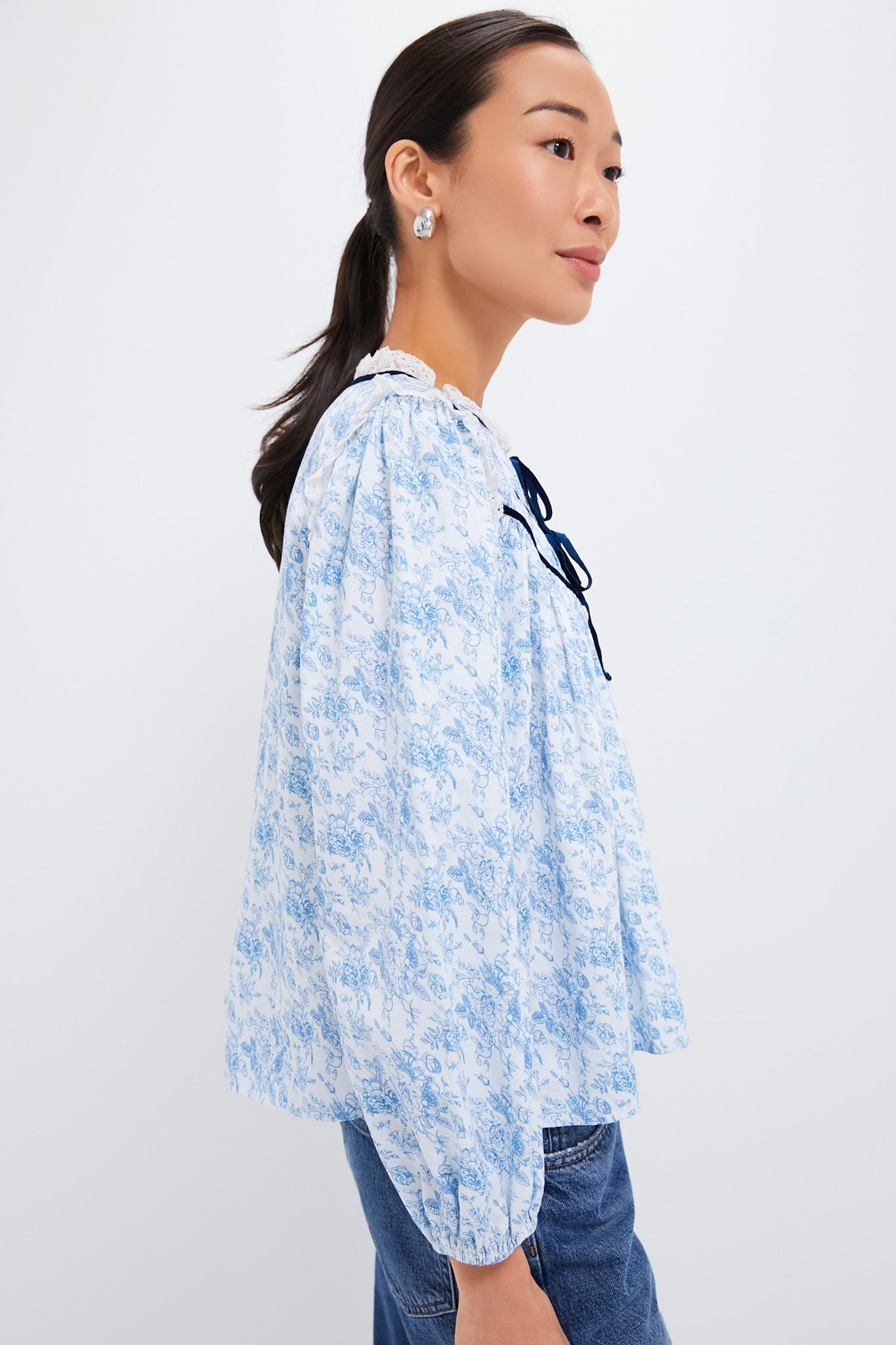 Blue Rose Colette Top - Women's Floral Print Blouse for Casual & Party Wear | Elegant Summer Tops for Date Night & Office Outfits