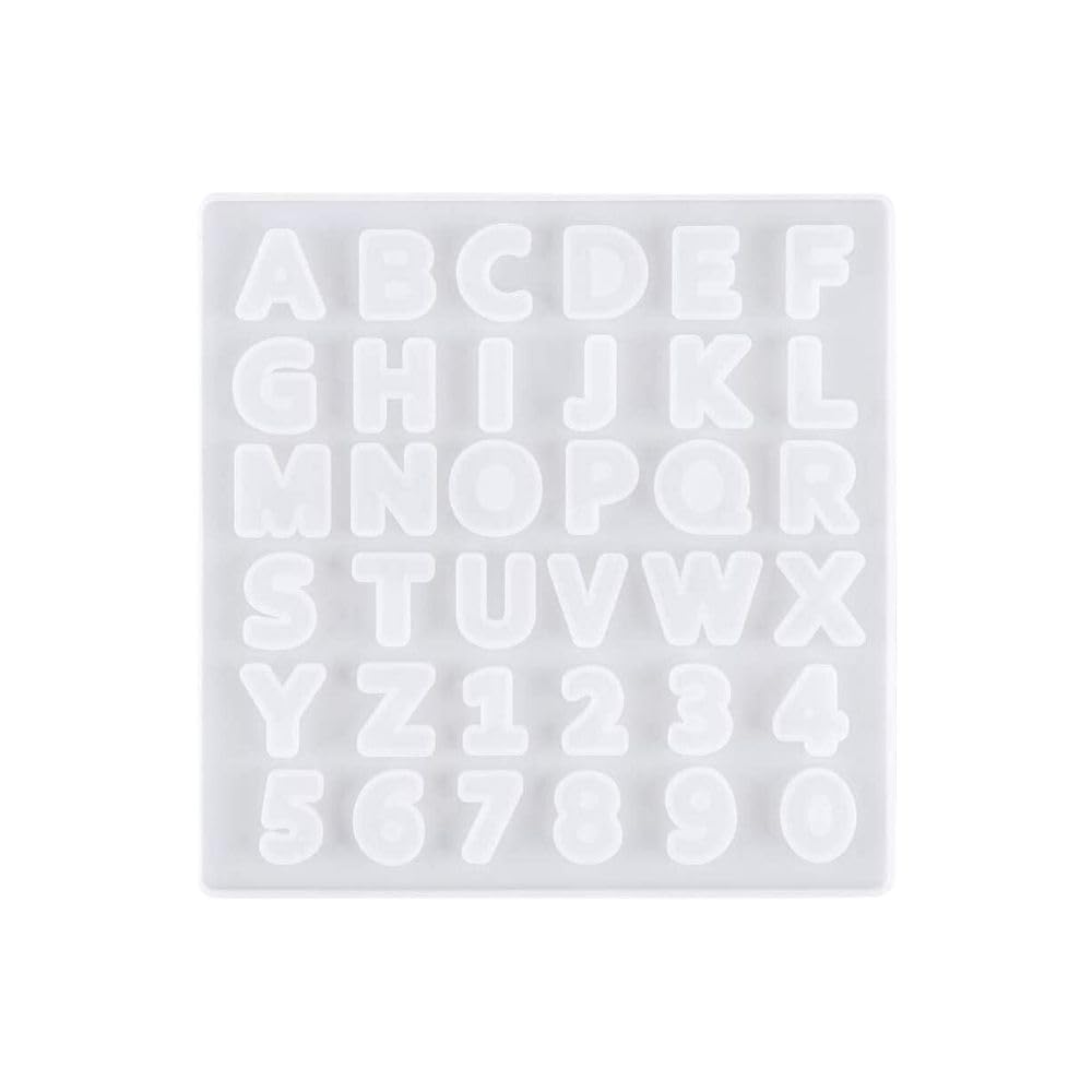 SNOOGG 5-Piece Small ABCD Epoxy Resin Molds for Pendants, Keychains & Crafts - Transparent Silicone Letter Molds for DIY Jewelry, Coasters & Home Decor Projects