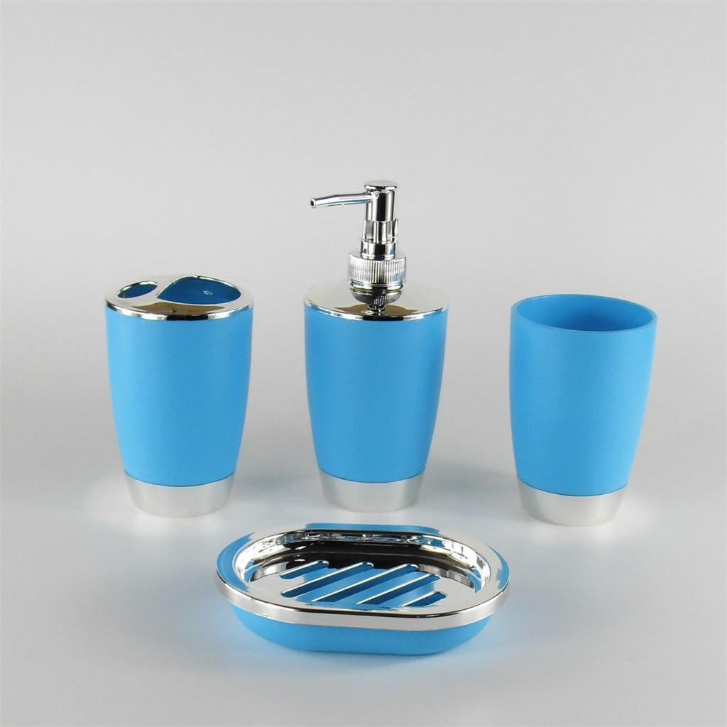 6-Piece Plastic Bathroom Set - Toothbrush Holder, Gargle Cup & Toiletries Organizer for Modern Bathroom Decor | Space-Saving Storage Solution for Sink Countertop