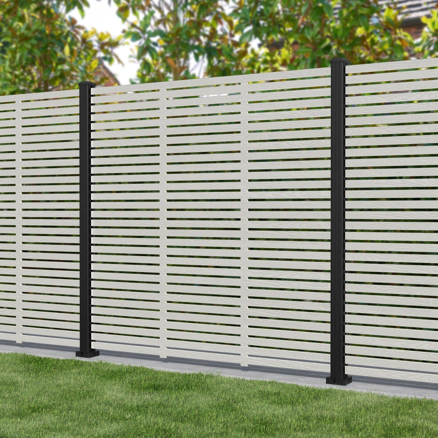 Durable Aspen Composite Fence Panel with Aluminum Posts - Weather-Resistant Privacy Fencing for Backyard, Garden, and Pool Areas