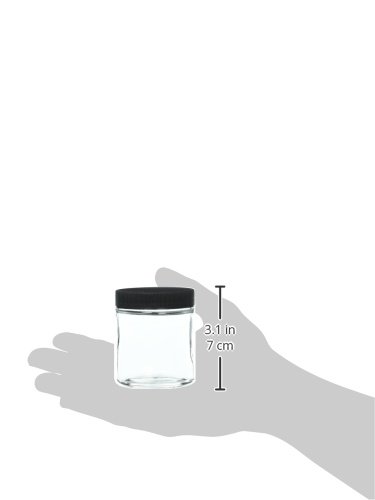 4 oz Clear Straight Sided Round Glass Jar with 58-400 Polypropylene Cap & PTFE Disc - Pack of 24 | Ideal for DIY Crafts, Candle Making, Cosmetic Containers & Food Storage