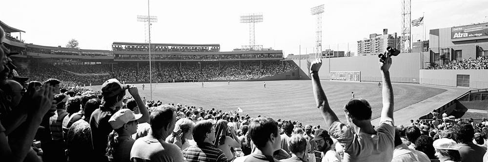 Fenway Park Black & White Peel and Stick Wall Mural - 36x12 Inch Removable Wallpaper for Home Decor | Perfect for Bedroom, Living Room & Office Accent Walls