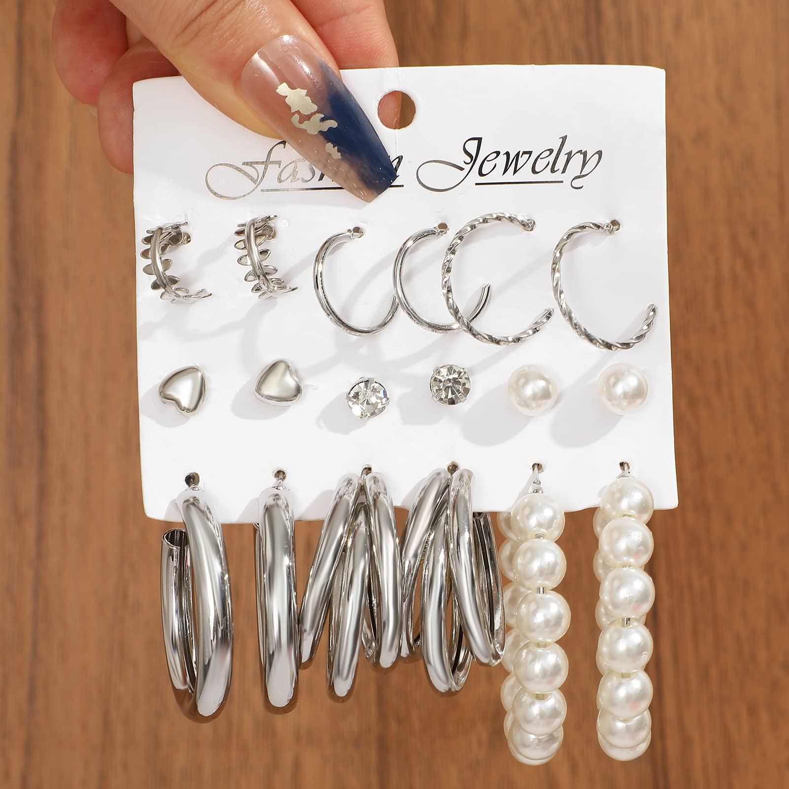 FAXHION 36 Pairs Gold Earrings Set for Women - Fashion Pearl Chain Link Stud Drop Dangle Hoop Earrings Multipack, Hypoallergenic Jewelry for Birthday Party, Wedding, Anniversary & Everyday Wear