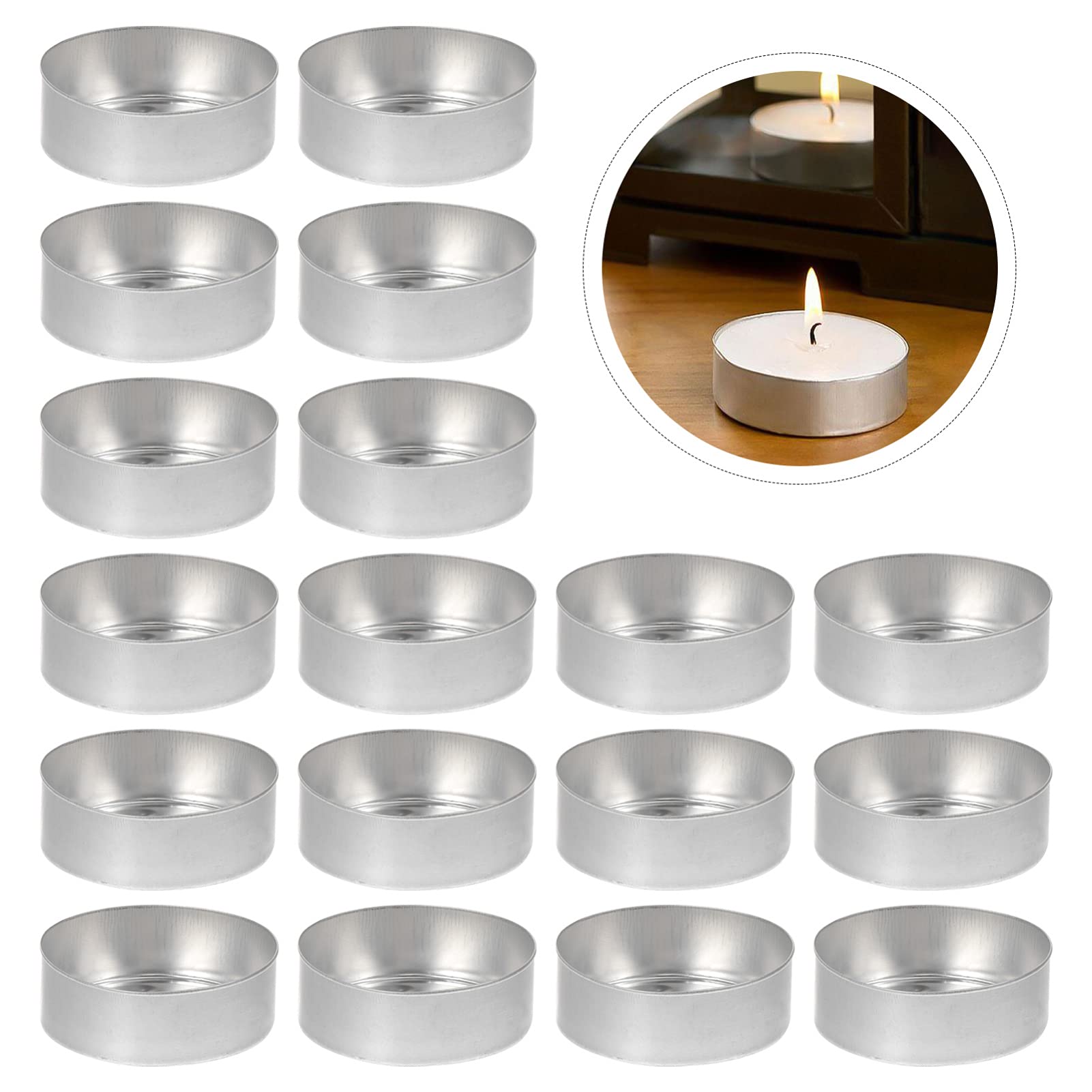 50-Pack Aluminum Tealight Candle Cups - Small Empty Tins for DIY Candle Making, Wedding Decorations & Home Aromatherapy - Perfect for Parties, Spa Nights & Romantic Ambiance