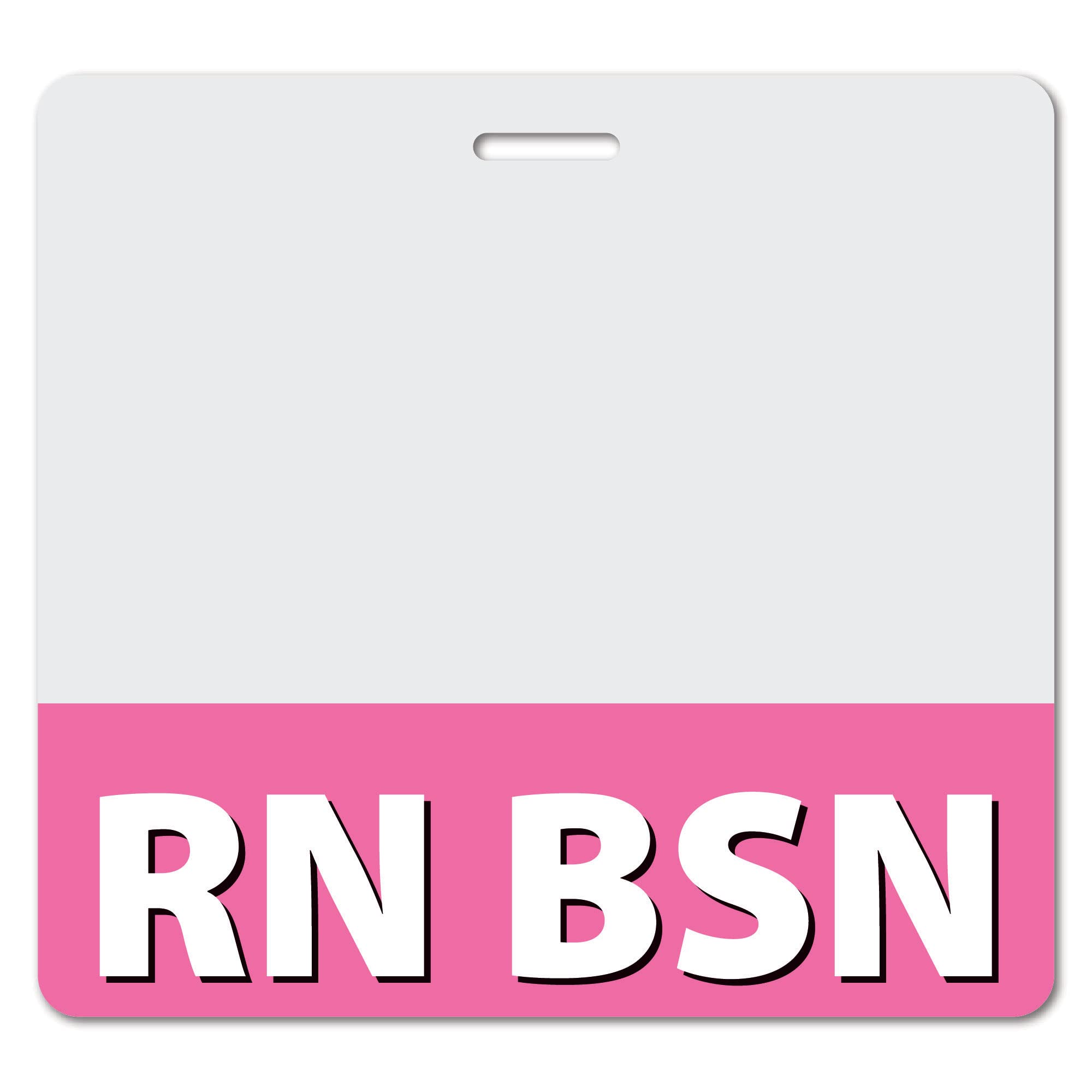 RN BSN Heavy Duty Horizontal Pink ID Badge Cards (50 Pack) - Spill Proof & Tear Resistant - 2-Sided US Printed Quick Role Identifier Tag Backers by BadgeZoo - Perfect for Nurses, Healthcare Professionals & Hospital Staff