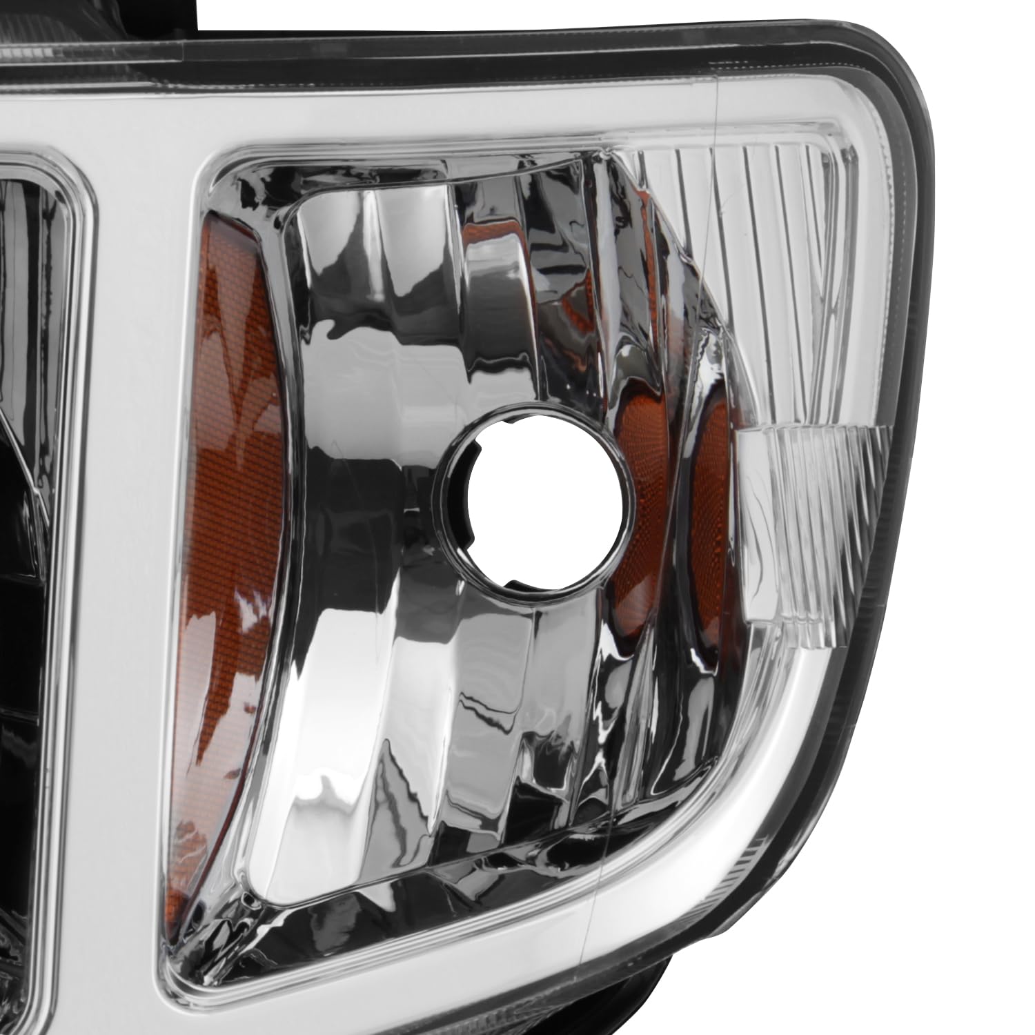 AKKON Chrome Bezel Headlights for Honda Ridgeline - OE Replacement Driver & Passenger Side Head Lamps Pair - Perfect for Night Driving & Off-Road Adventures