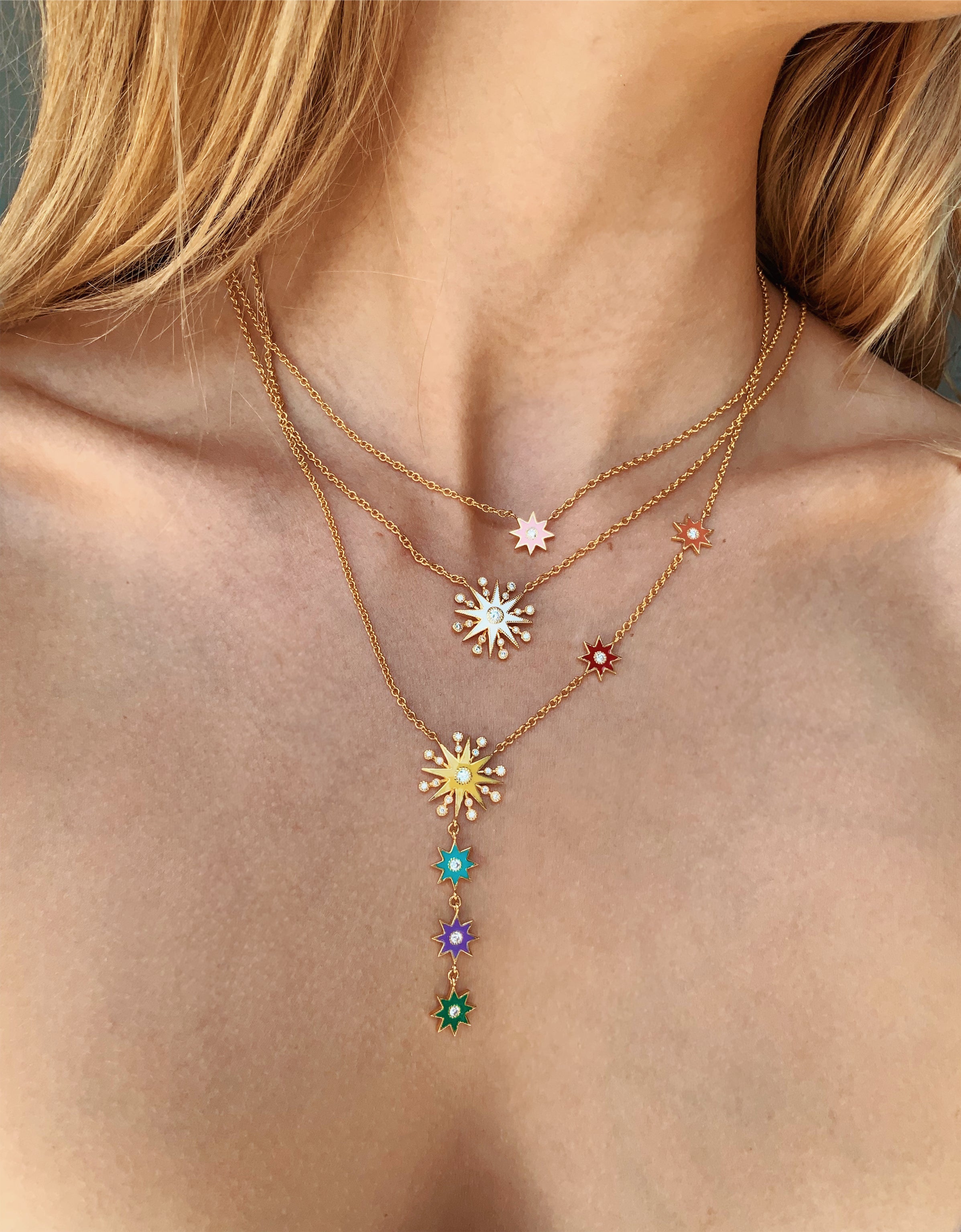 Single Star Enamel Pendant Necklace - Dainty Gold or Silver Celestial Jewelry for Women - Perfect for Everyday Wear, Gifts & Special Occasions