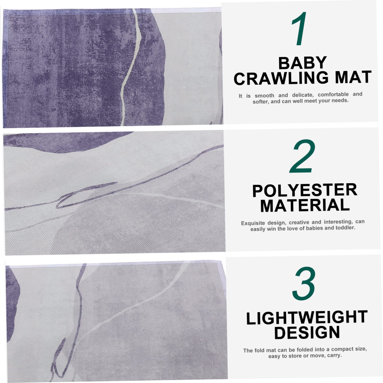 FAVOMOTO 4-Piece Non-Toxic Baby Crawling Play Mat - Foldable Soft Polyester Floor Mat for Infants & Toddlers - Perfect for Nursery, Playroom & Daycare Use