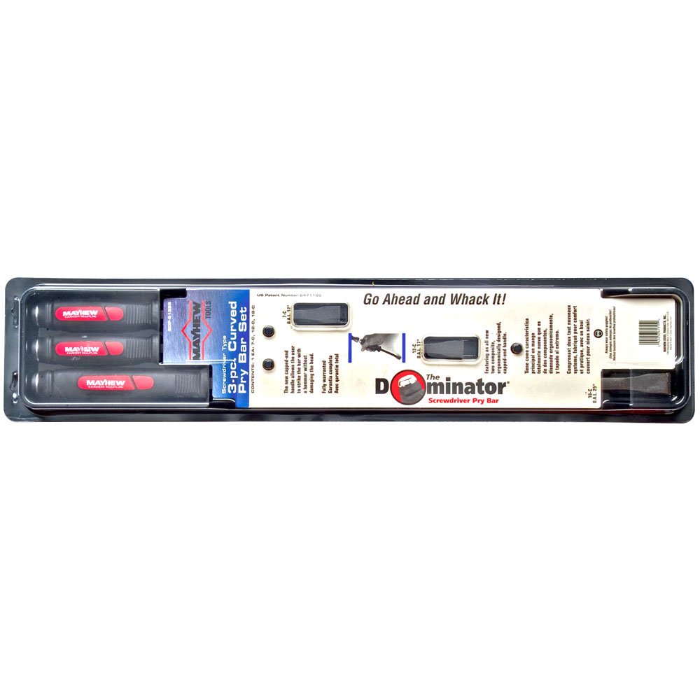Wright Tool 9M61355 Dominator Curved Screwdriver Set (3-Piece) - Pry Bar Style for Automotive & Industrial Use