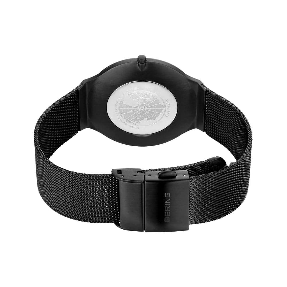 Bering Ultra Slim Women's Watch with Blue Dial & Black Milanese Strap 18440-227 - Elegant Dress Watch for Business, Office & Formal Occasions