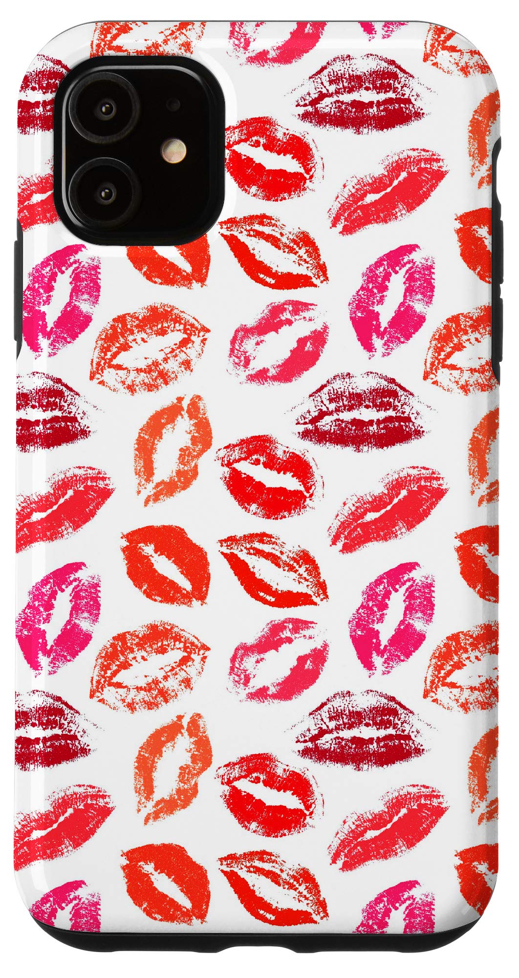 iPhone 11 Kisses Makeup Phone Case - Romantic Protective Cover for Women | Perfect for Date Nights & Valentine's Gifts