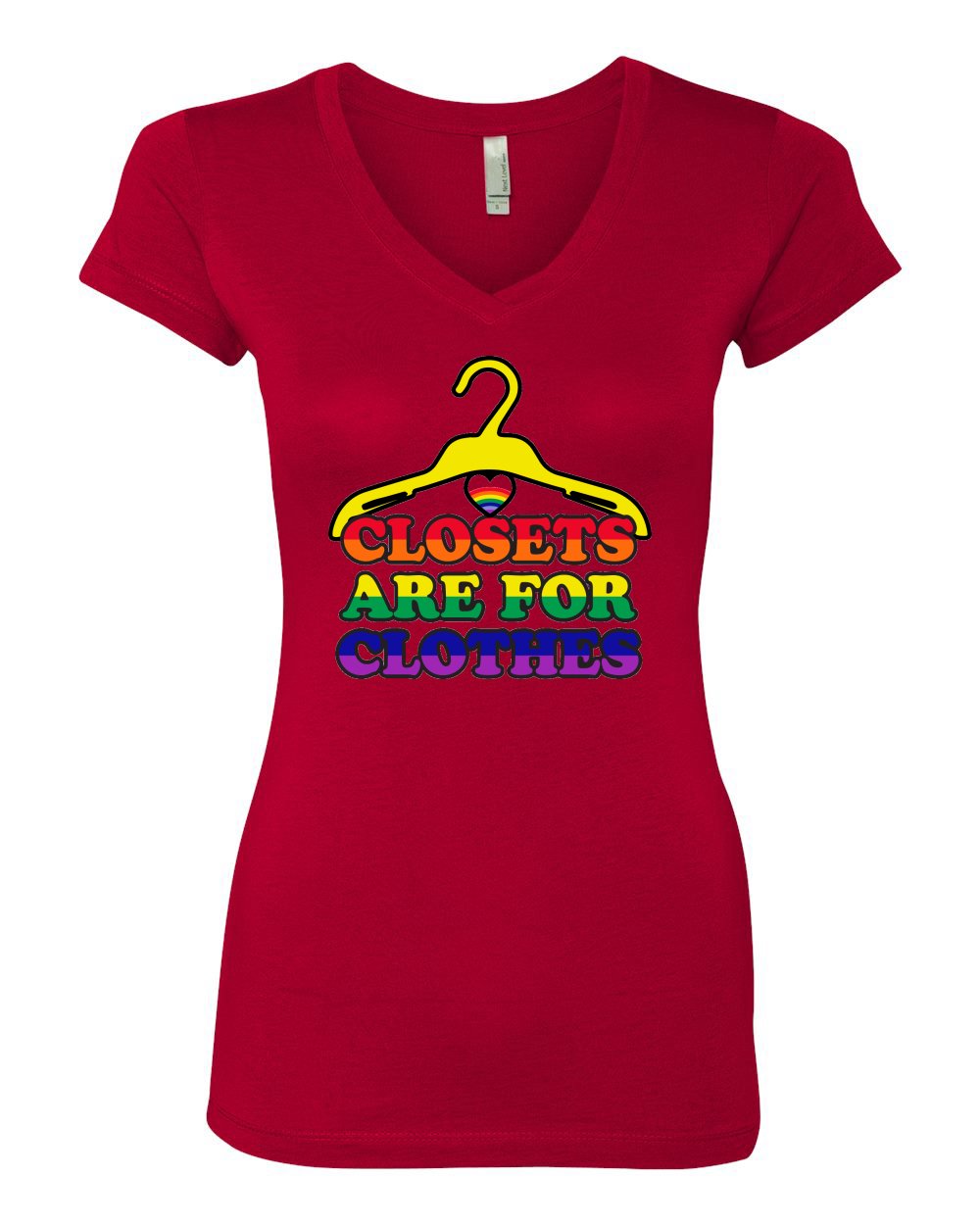 LGBTQ Gay Pride V-Neck T-Shirt for Women - Junior Fit Cotton Tee with Rainbow Design - Perfect for Pride Parades, LGBTQ Events & Everyday Wear