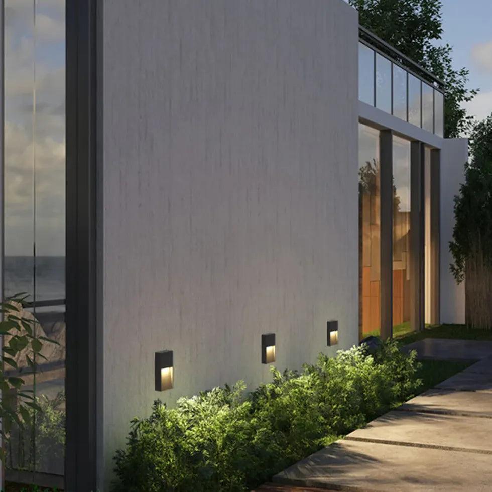 Rectangular Solar Sensor LED Step Lights for Outdoor Stairs, Pathways, and Gardens - Waterproof & Energy-Efficient Deck Lighting