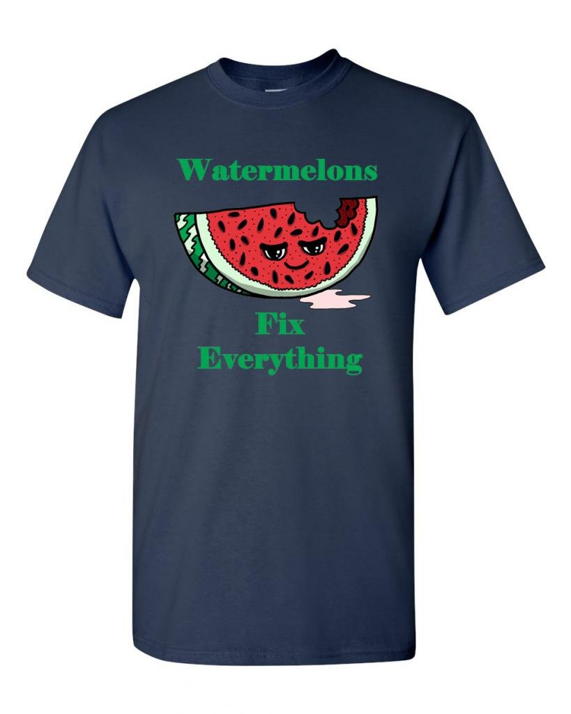 Watermelons Fix Everything Funny Adult T-Shirt - Trendy Graphic Tee for Casual Wear, Gifts & Everyday Outfits