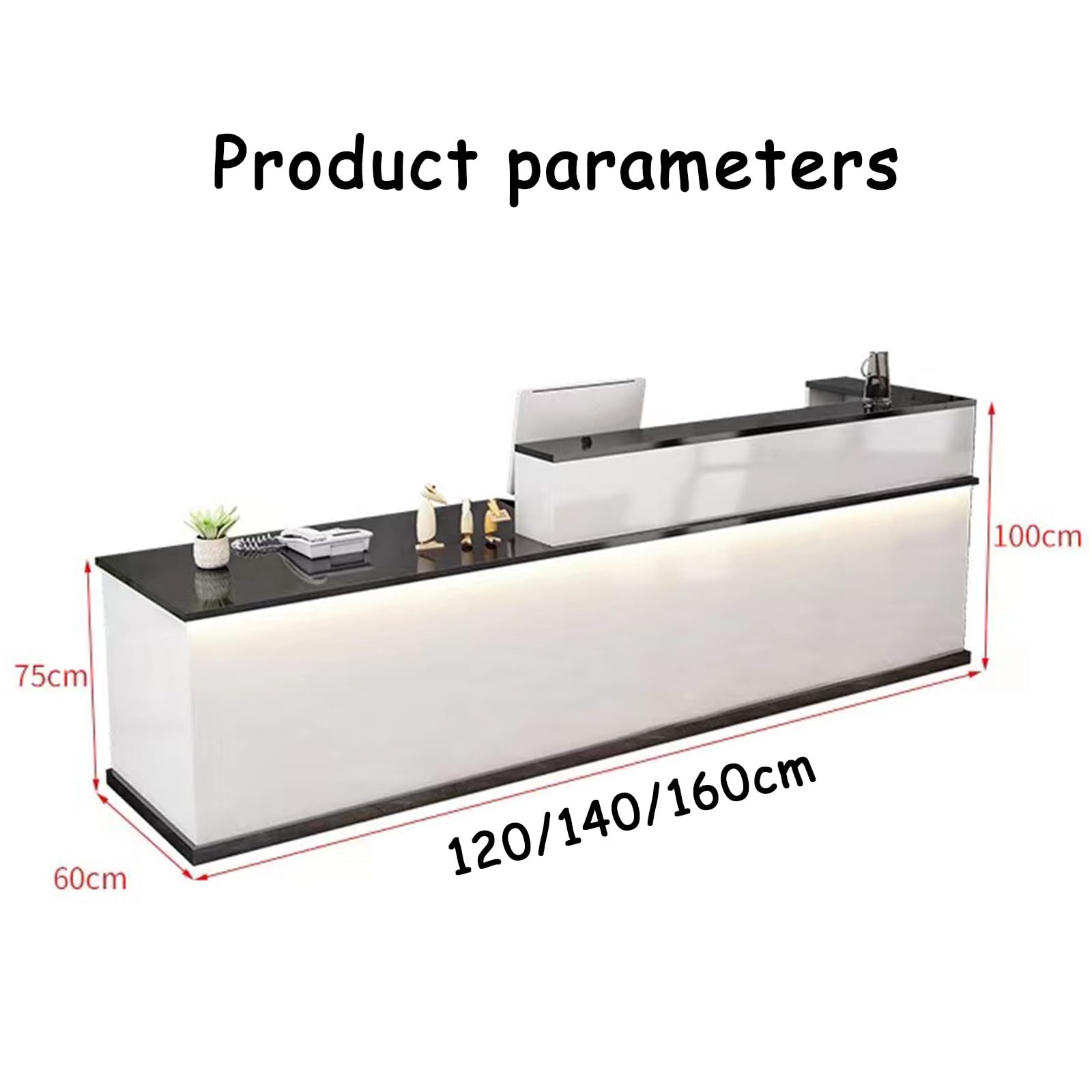 Reception Counter Desk with Lockable Drawer - 23.62